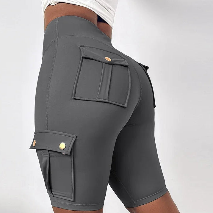 Y2K High-Waist Lace-Up Sports Shorts – Quick-Dry, Pocket Design | Short sport taille haute Y2K à lacets – Séchage rapide, avec poches