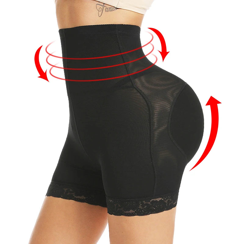 High Waisted Padded Butt Lifter Shapewear - Tummy Control Panty