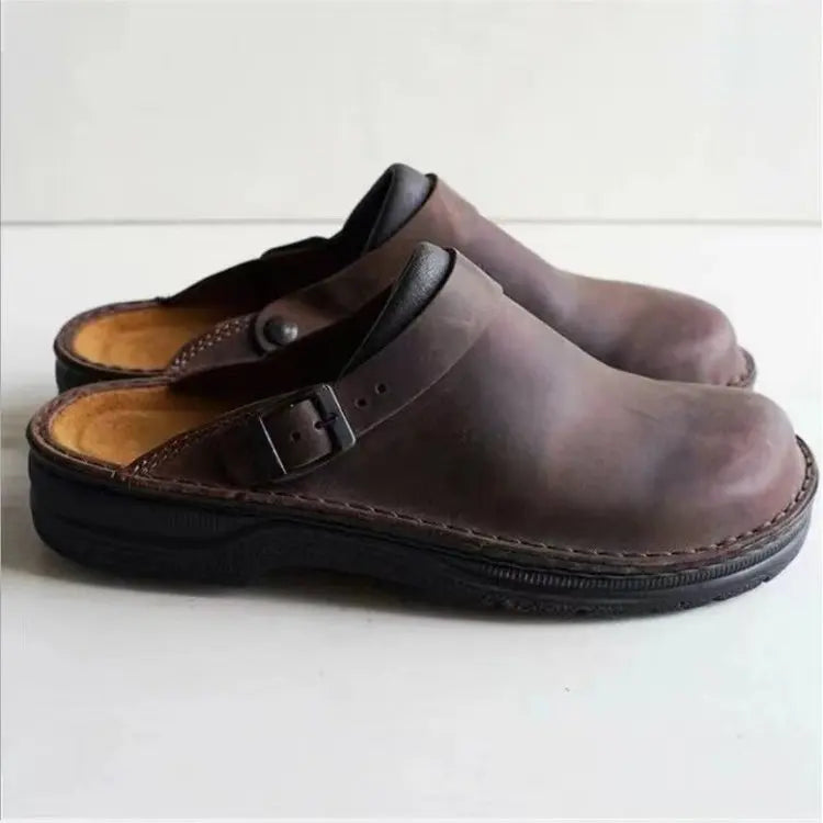 Unisex Leather Vintage Slippers – Shop at OWNLUXE