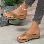 Load image into Gallery viewer, Floral Beach Flip-Flops for Women - Comfy Slip-On Summer Slides, Versatile Casual Outdoor Footwear
