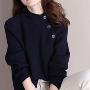 Women’s Knit Sweater – Soft Half-High Collar Pullover