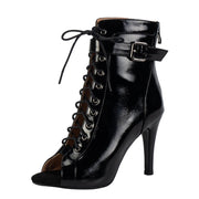 Women's Open Toe Lace Heels (Black) – Shop at OWNLUXE
