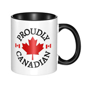 Proudly Canadian Maple Leaf & Flag Mug - Ceramic Coffee Cup Gift