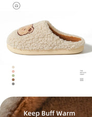 Cute Bear Fluffy Slippers – Warm Plush House Shoes
