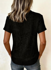 Short-Sleeve Linen Blouse | OWNLUXE