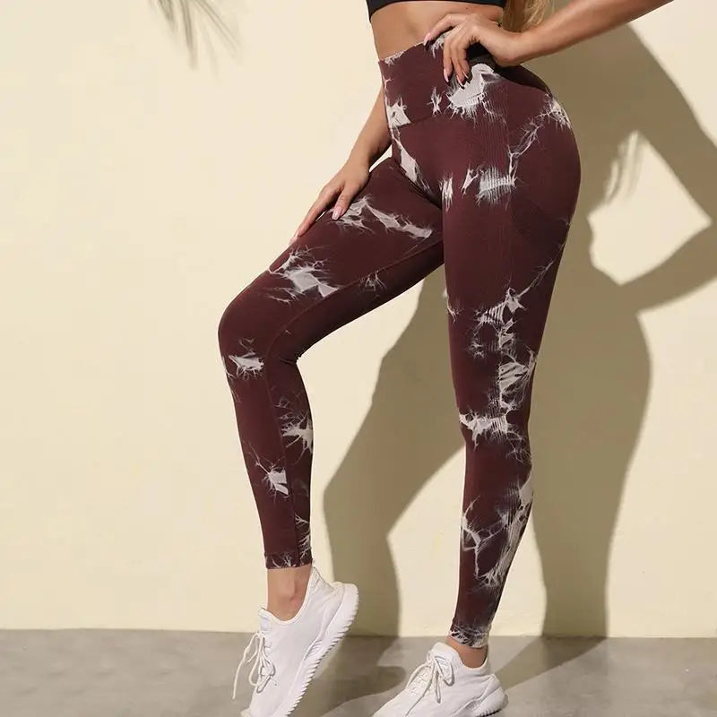 Hip Lifting Seamless Fitness Gym Leggings Tie-dye Yoga | OWNLUXE