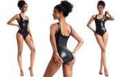 Faux Leather Wire-Free Bodysuit Shaper | OWNLUXE