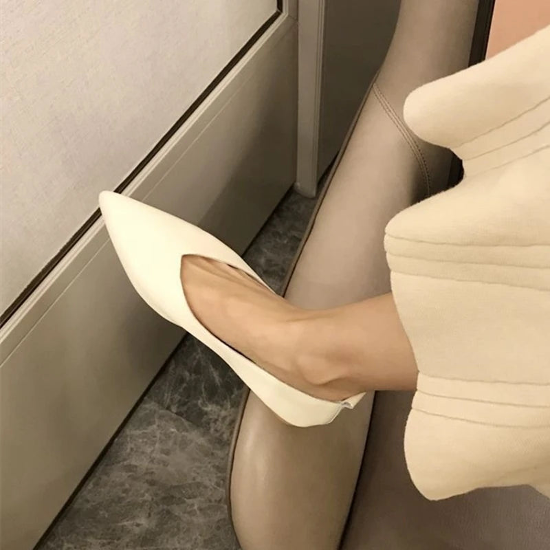 Women's Leather Flats (Beige) – Shop at OWNLUXE