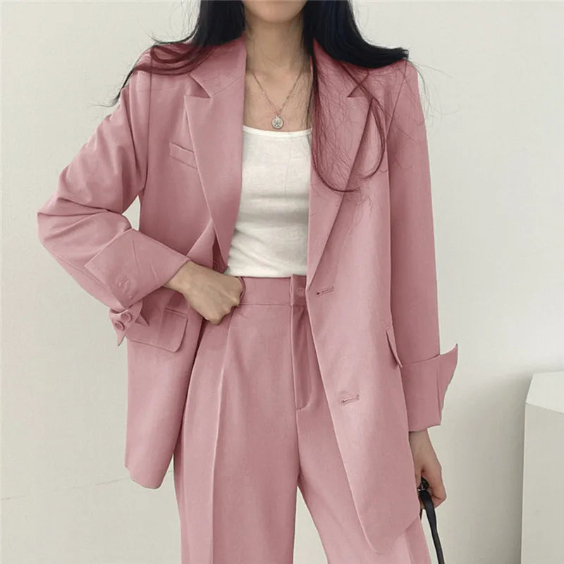 Tailored Office Pant Suit - Structured Business Set for Women