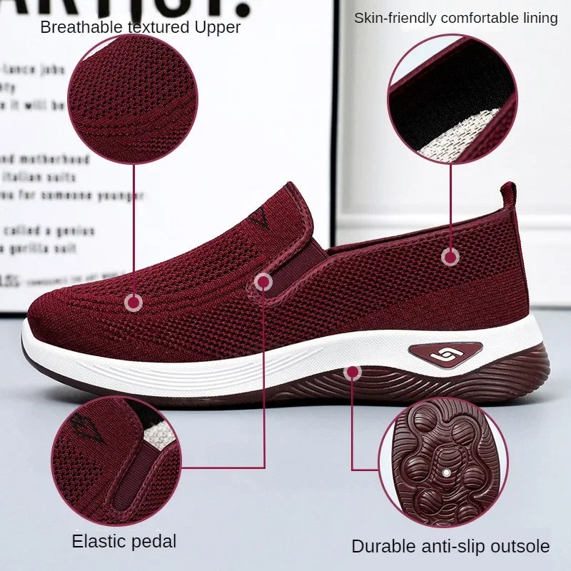 Women’s Slip-On Canvas Sneakers with Cushioned Flat Sole