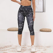 High Waist Calf-Length Yoga Leggings with Pockets - Capri Workout Pants