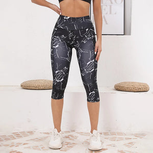 Women's High-Stretch Calf-Length Yoga Leggings with Utility Pockets