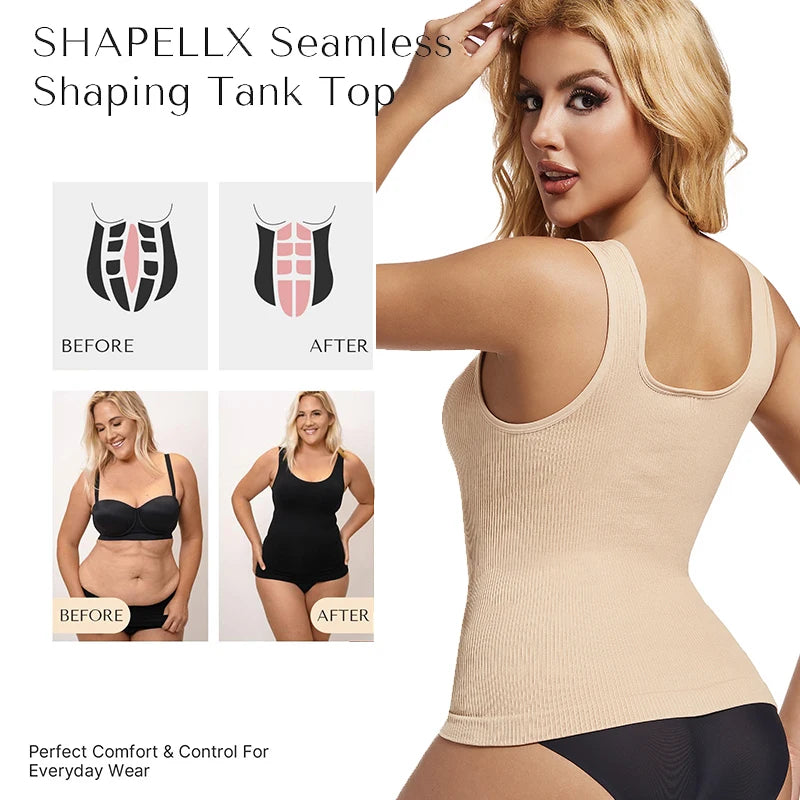Tummy-Control Compression Square-Neck Body Shaper | OWNLUXE