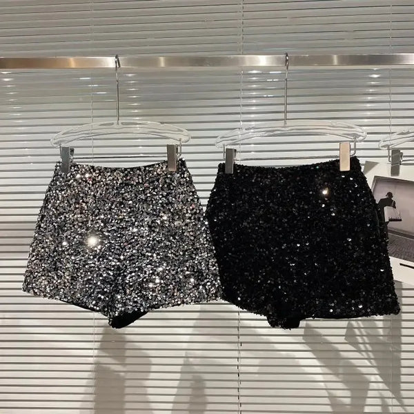 Women's Black Velvet Shorts | OWNLUXE