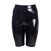 Shiny Faux Leather High-Waist Shorts | OWNLUXE