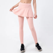 High Waist Sports Skort with Built-In Leggings - Tennis Golf Workout Skirt