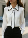 Women's Tie Lapel Top | OWNLUXE