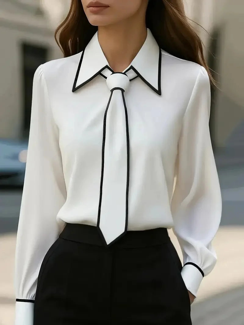 Women's Tie Lapel Top | OWNLUXE