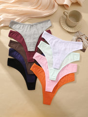 Women's Seamless Cotton Thongs 6-Pack | Low-Rise G-String | OWNLUXE