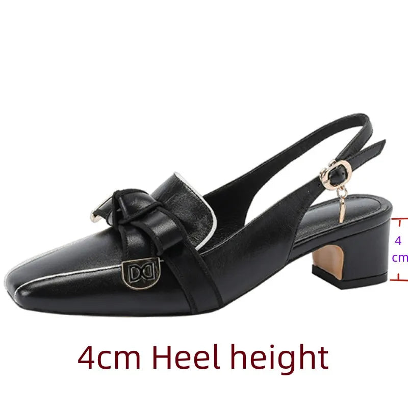 Women's Square-Toe Retro Heels | OWNLUXE