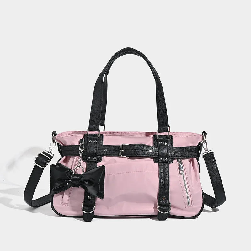 PU Canvas Travel Duffle Bag with Drawbar – Hard Case Rolling Luggage