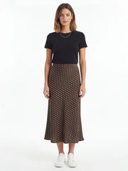 Printed Pleated Midi Vintage Skirt | OWNLUXE