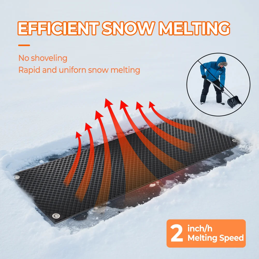 Graphene Heated Snow Melting Mat for Steps, Sidewalks & Driveways