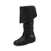 Mid-Calf Chelsea Boots with Low Square Heel – Casual Slip-On Style