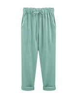 Load image into Gallery viewer, Cotton Linen Pants - Elastic Waist Ankle Length Casual Trousers
