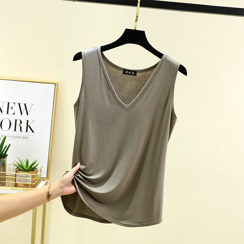 Vest V-Neck Sleeveless Relaxed-Fit Top | OWNLUXE