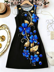 3D-Print Floral Print Sleeveless Printed Street | OWNLUXE