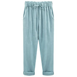 Load image into Gallery viewer, Cotton Linen Pants - Elastic Waist Ankle Length Casual Trousers
