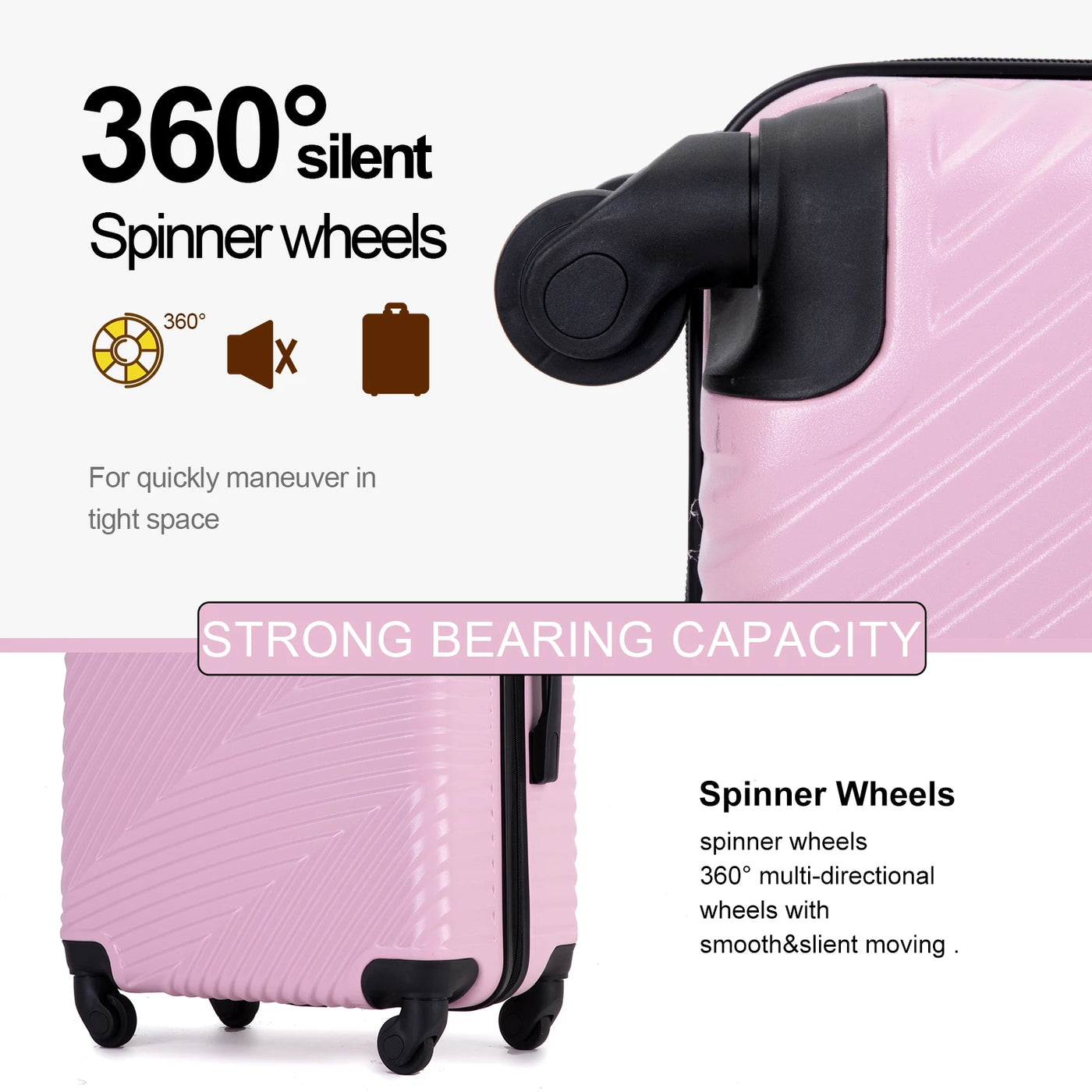 28" ABS Spinner Luggage – Durable Hard Shell