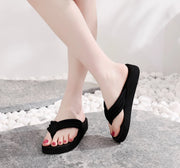 Women’s Platform Wedge Flip Flops – Lightweight EVA Height