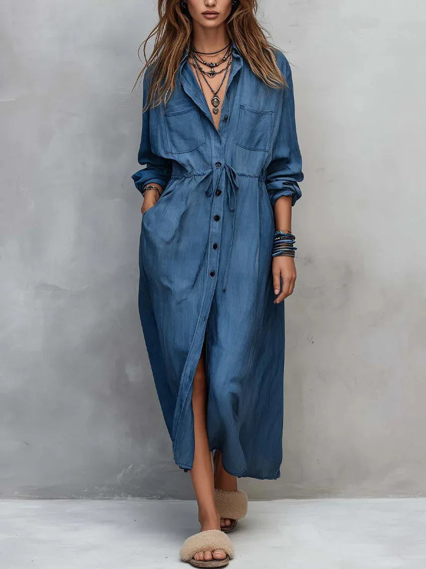 Vintage Long-Sleeve Maxi Dress | OWNLUXE