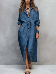 Vintage Long-Sleeve Maxi Dress | OWNLUXE