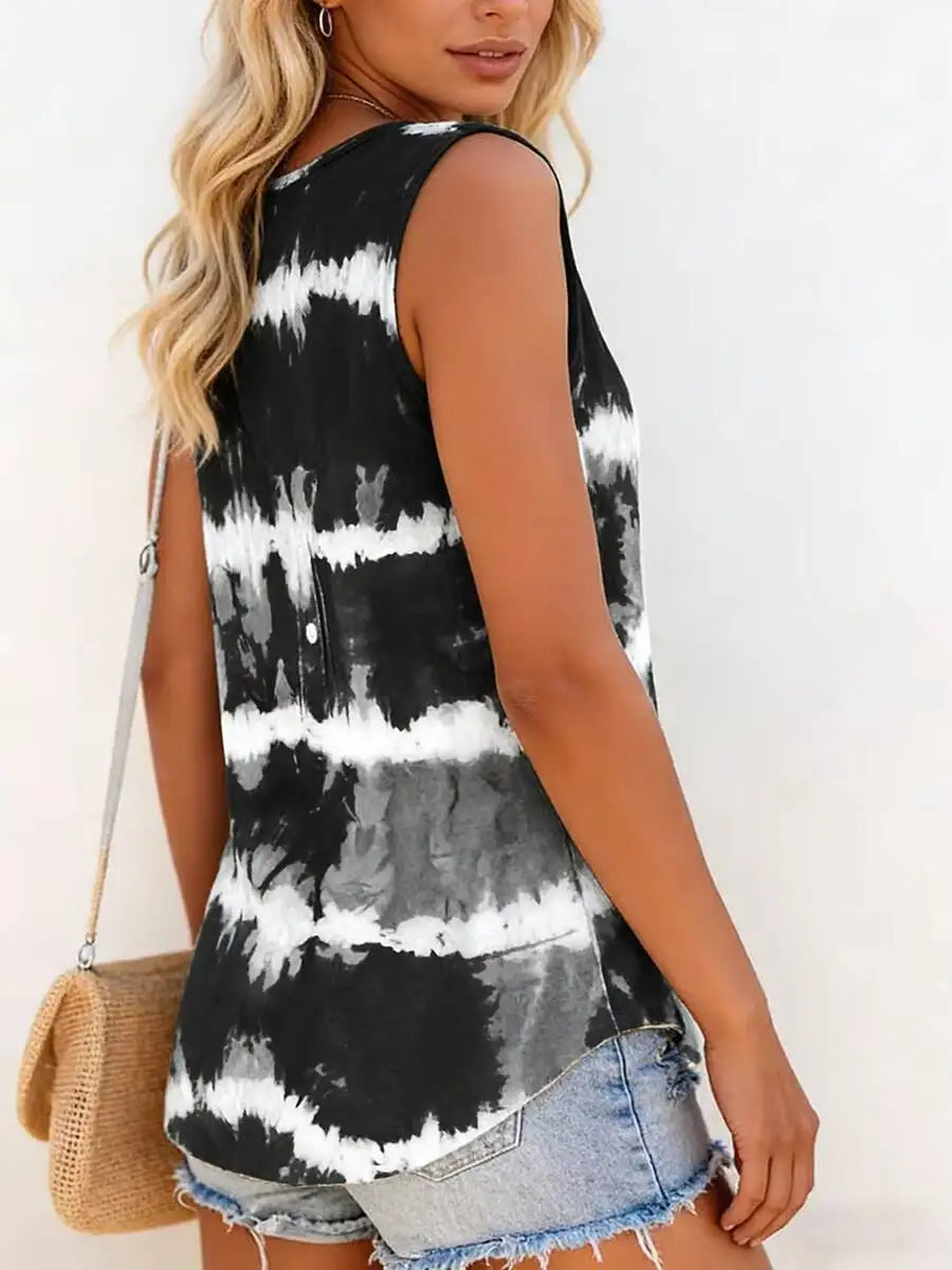 Women's Sleeveless V-Neck Top (Grey) | OWNLUXE