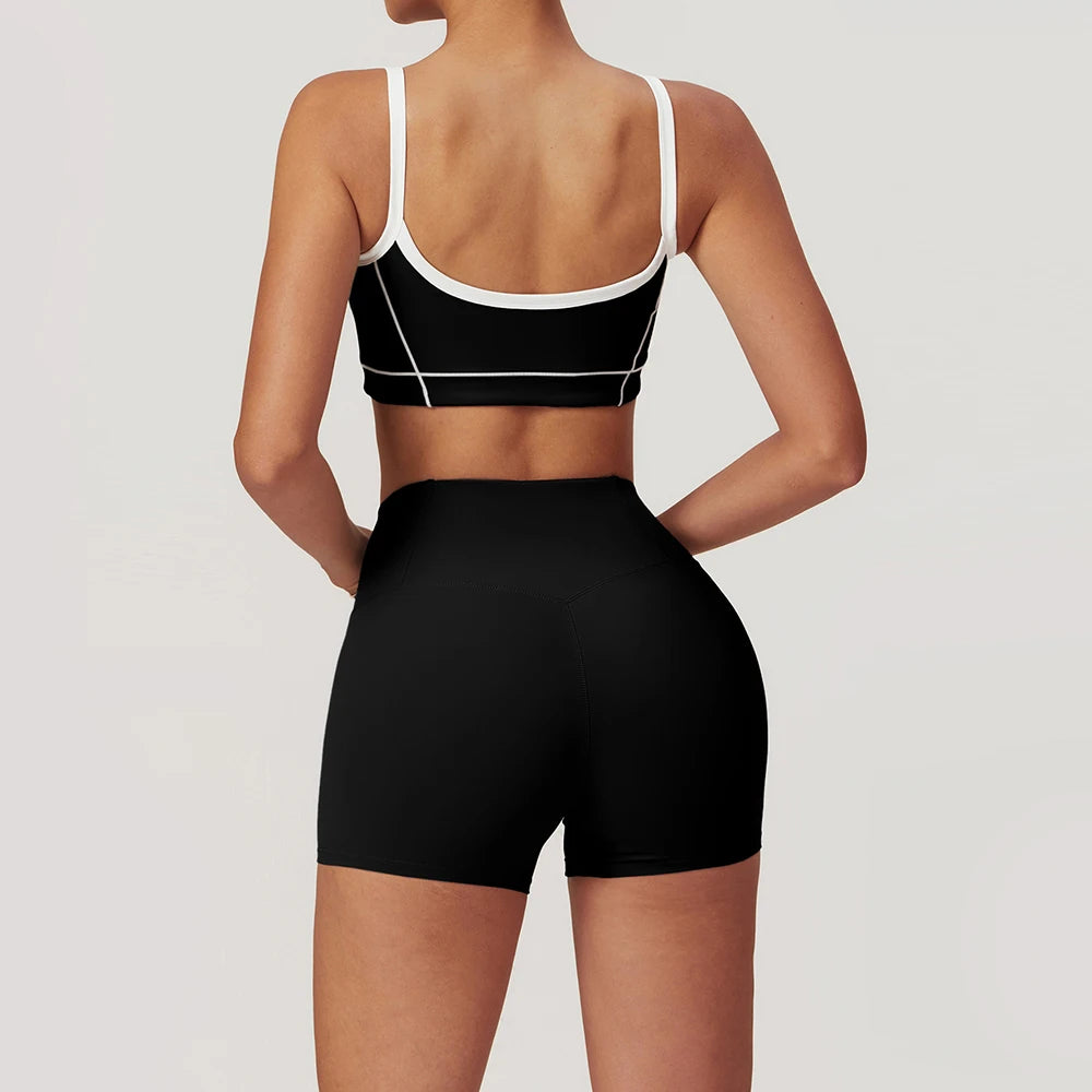 Seamless Strappy Yoga Sports Bra - Breathable Quick-Dry Workout Bra
