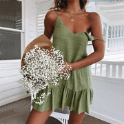 Off-Shoulder Mini Ruffle Dress | OWNLUXE