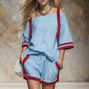 Women's Short Sleeve Two Piece Shorts | OWNLUXE