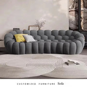 Minimalist U-Shaped Sofa with 3D Fabric All-Season Comfort