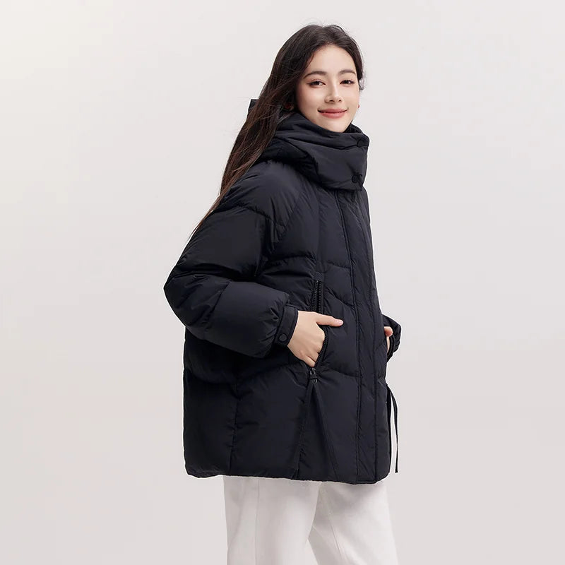 Women's Hooded Puffer Jacket (Black Style 4) | OWNLUXE