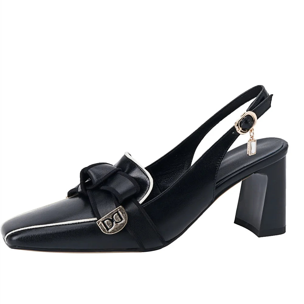 Women's Square-Toe Retro Heels | OWNLUXE