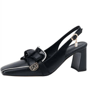 Women's Square-Toe Retro Heels | OWNLUXE