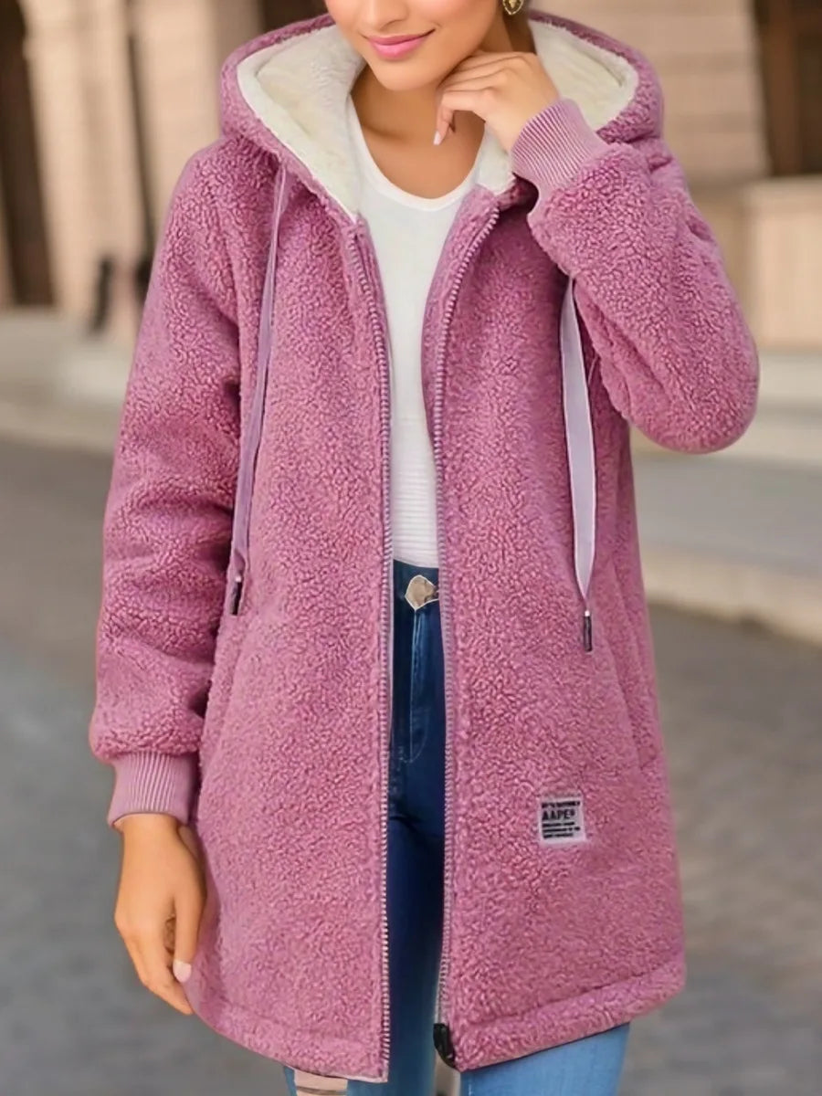 Hooded Fleece-Lined Wool Coat | OWNLUXE