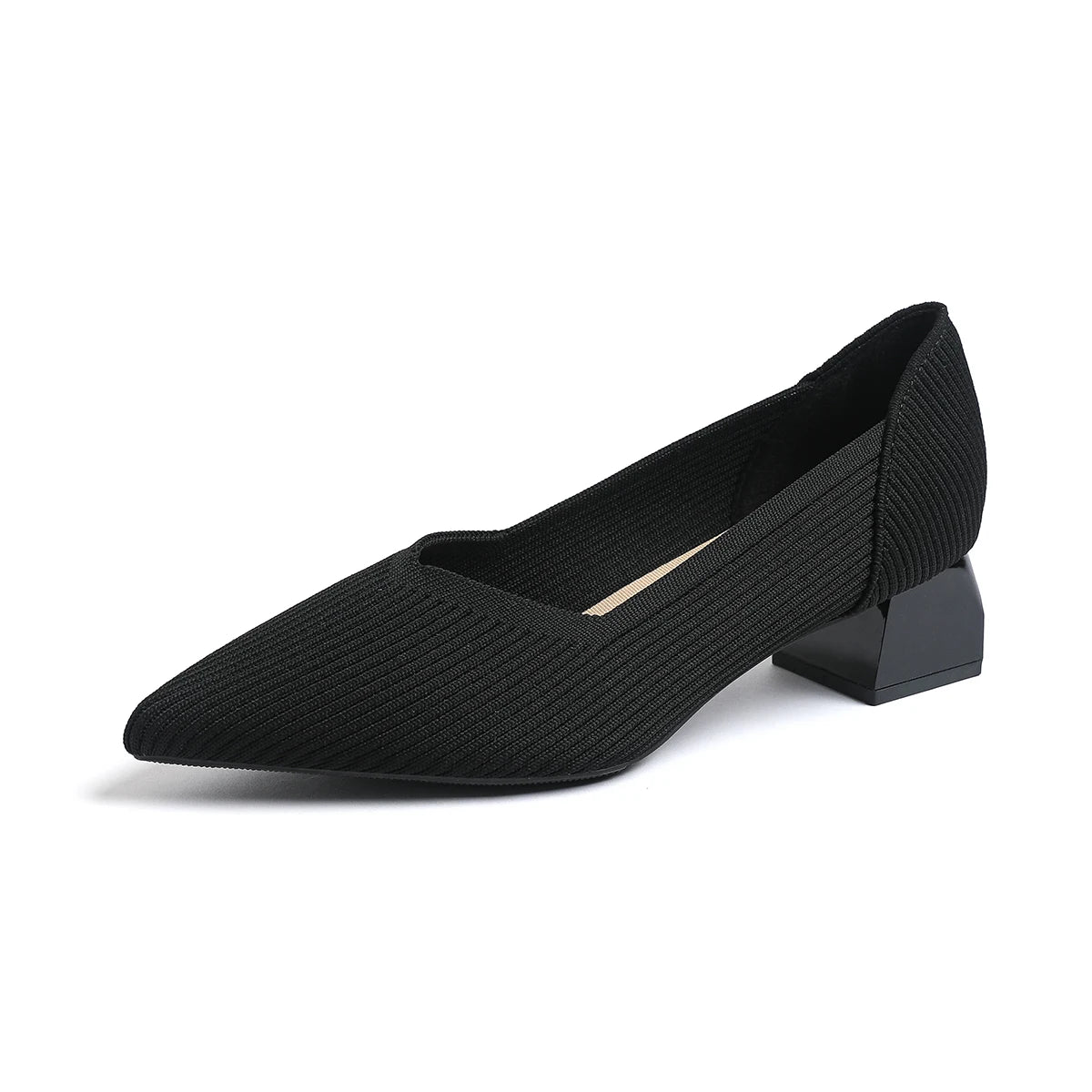 Pointed Slingback Square-Heel Pumps for Refined Style