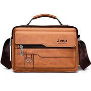 Men's PU Leather Business Tote Bag - Multi-Compartment Brief