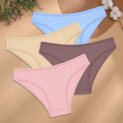 Women's Cotton Low-Rise Briefs 4-Pack | Stripes & Solids | OWNLUXE