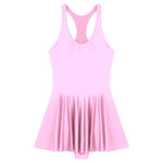 Load image into Gallery viewer, Women&#39;s Swimsuit U Neck Leotard Dresses Sportswear Swimwear Glossy Tank Dress One-Piece Sleeveless Yoga Ballet Dance Costume
