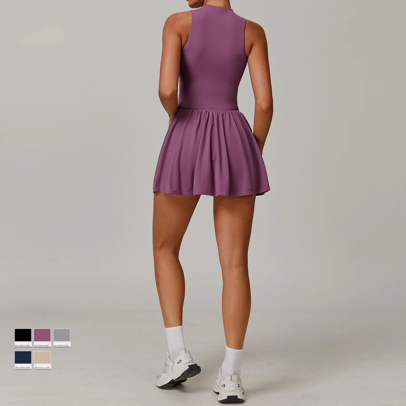 Tennis Dress with Built-In Shorts - Athletic Workout Gym Outfit | OWNLUXE